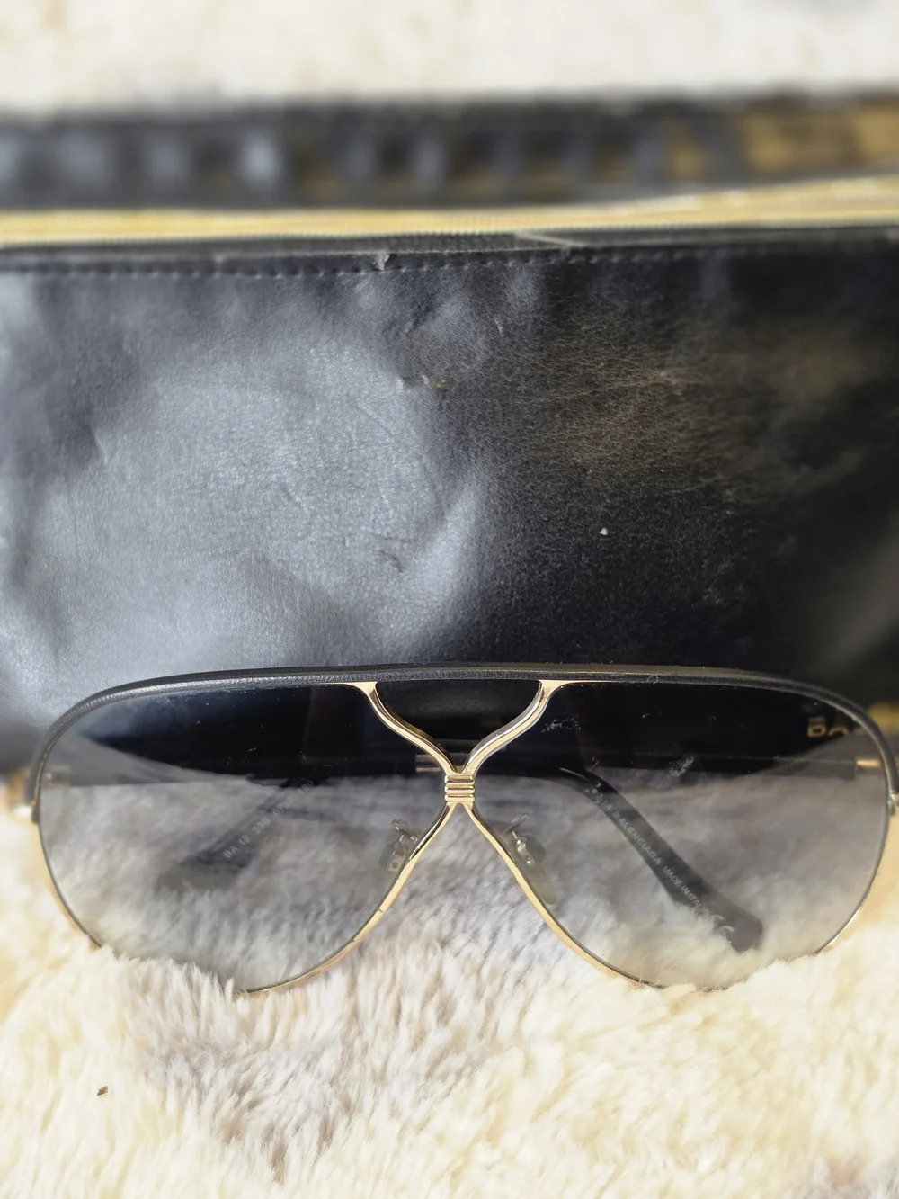 Balenciaga Gold Frame Black Gradient Lens Women's Sunglasses